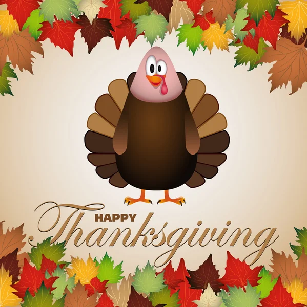 Happy Thanksgiving cartoon turkey — Stock Vector