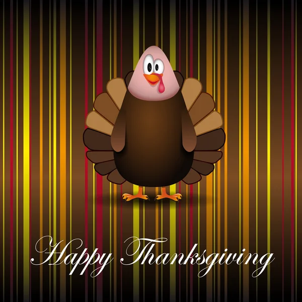 Happy Thanksgiving cartoon turkey - card vector illustration — Stock Vector