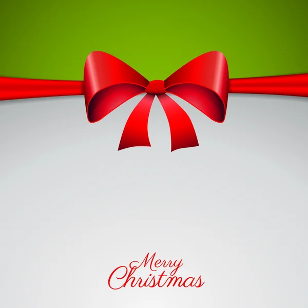 Christmas card with shiny ribbon bow — Stock Vector