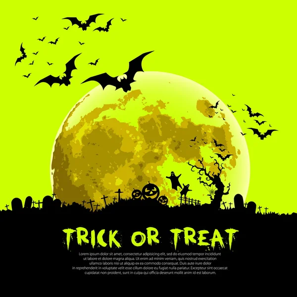 Truque ou tratar o sinal de Halloween — Vetor de Stock