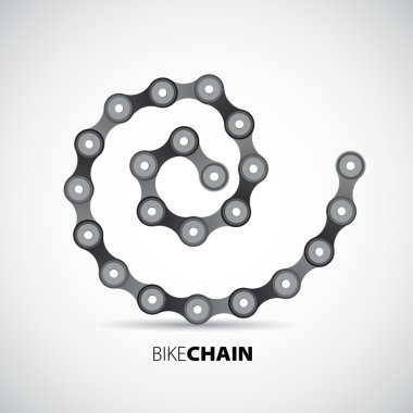 Bicycle chain in spiral clipart