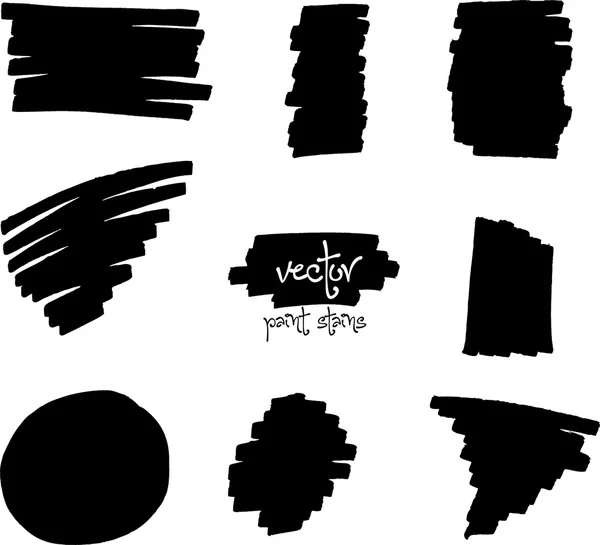 Black brush strokes collection — Stock Vector