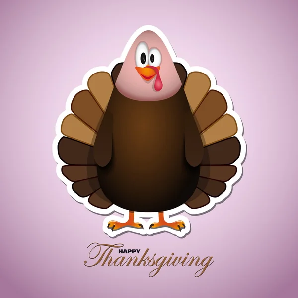 Joyeux Thanksgiving dessin animé dinde — Image vectorielle