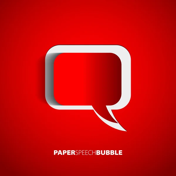 Papel Discurso burbuja rojo — Vector de stock