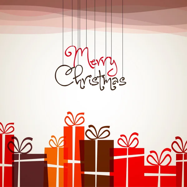 レトロなクリスマス カード クリスマスの飾りを — ストックベクタ