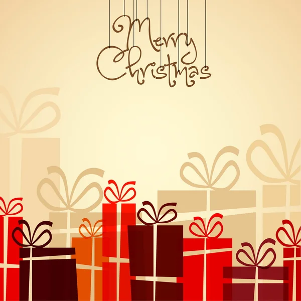 Ретро різдвяна листівка з різдвяними прикрасами — стоковий вектор