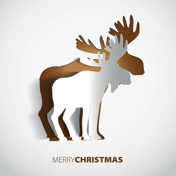 Simple vector paper reindeer — Stock Vector