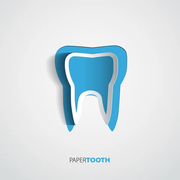 Naklejki niebieski papier zębów na białym tle — Wektor stockowy