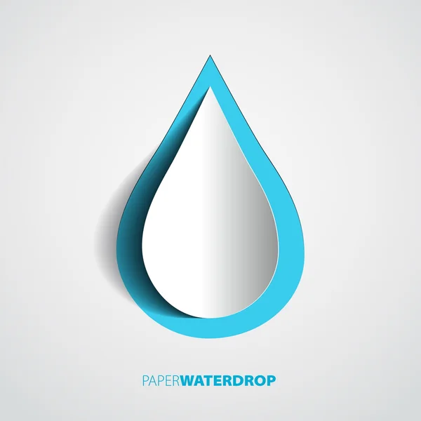 Papier bleu goutte d'eau — Image vectorielle
