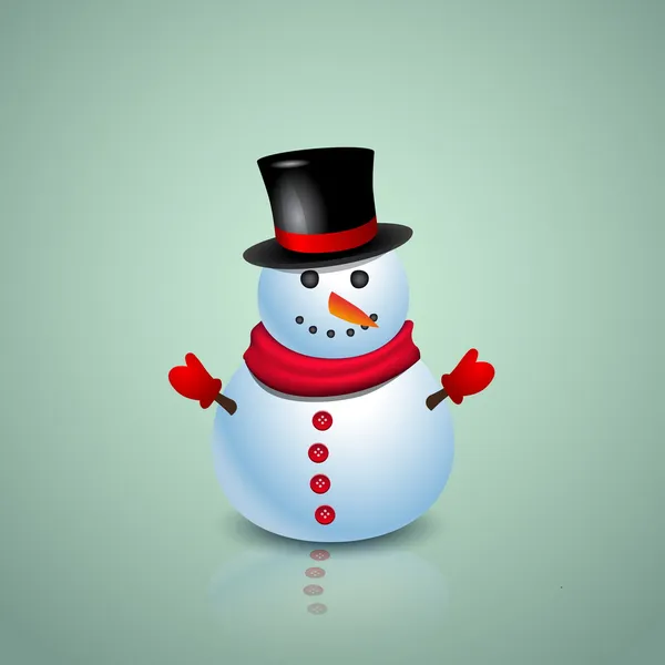 Greeting Card with snowman — Stock Vector