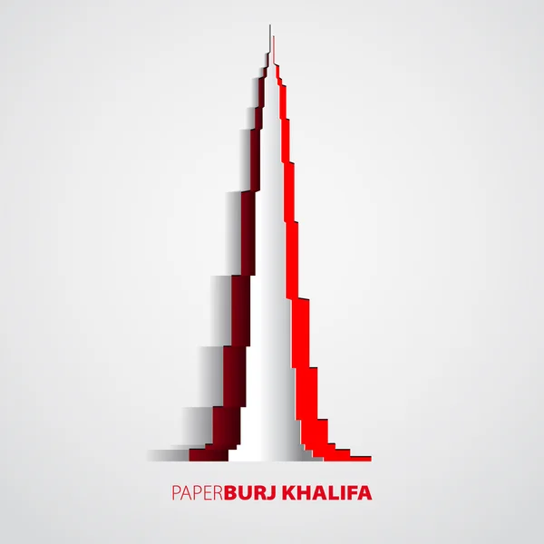 Burj Khalifa tower from paper — Stock Vector