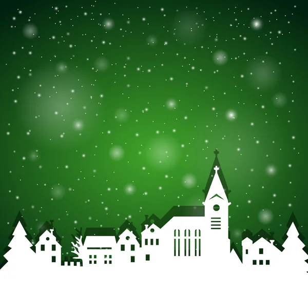 Papercut little village - Merry Christmas illustration EPS10 — Stock Vector