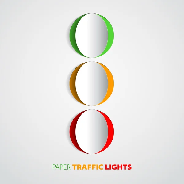 Paper Traffic Lights — Stock Vector