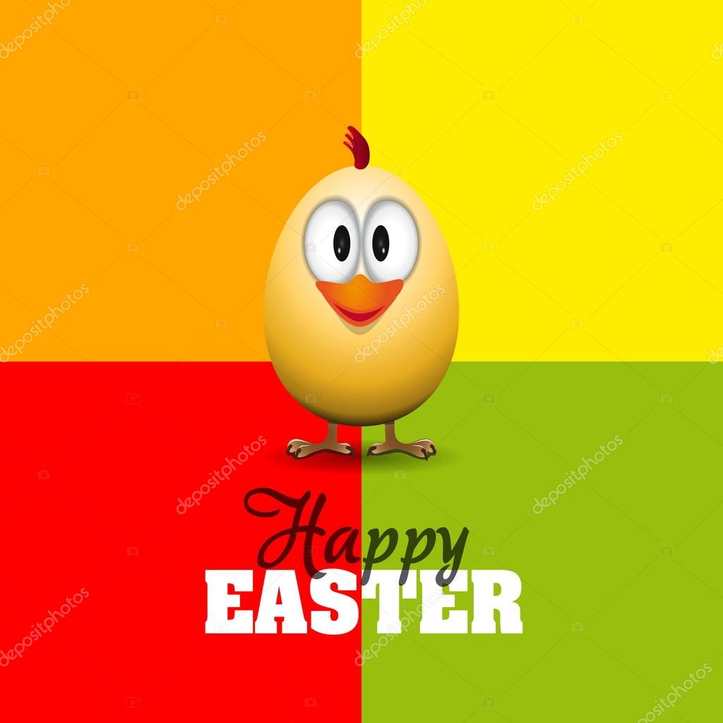 Uovo di Pasqua divertente pulcino — Vettoriale Stock