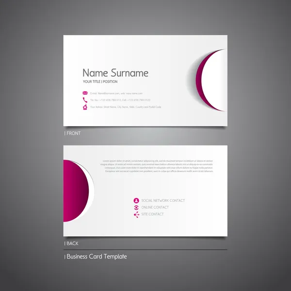 Kağıt daire ile kartvizit şablonu