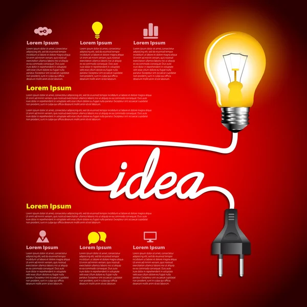 Kreativa light bulb idé abstrakt infographic — Stock vektor