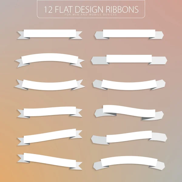 Collection of Flat Ribbons — Stock Vector