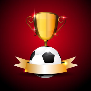 Futbol topu ve kupasını arka plan