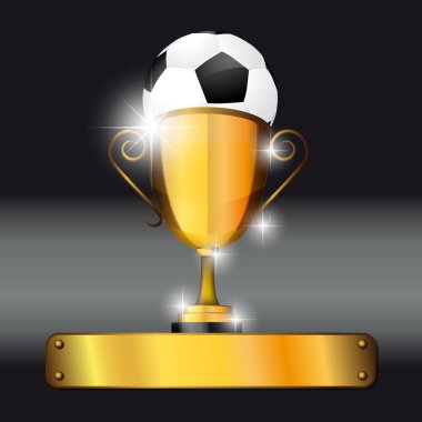 Futbol topu ve kupasını arka plan