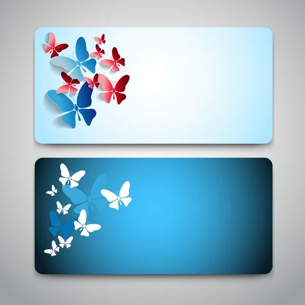 Ard con mariposas de papel — Vector de stock