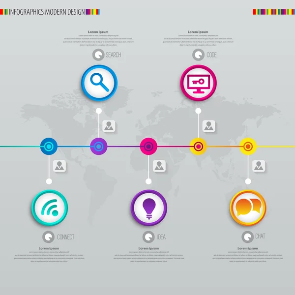 Digitale Illustration Infografik Timeline Bericht Vorlage. — Stockvektor