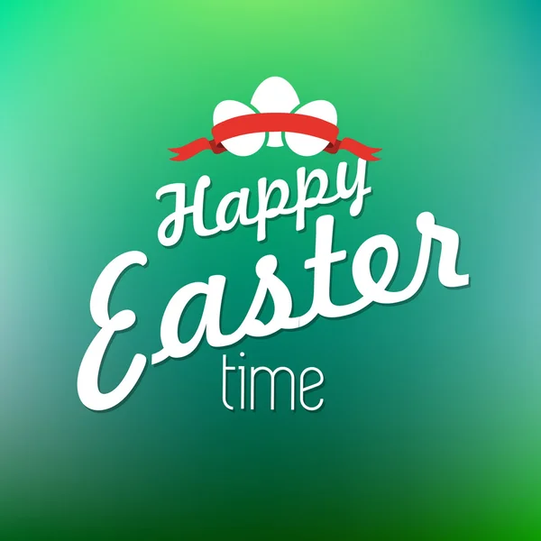 Happy Easter Typographical Background with eggs — Stock Vector