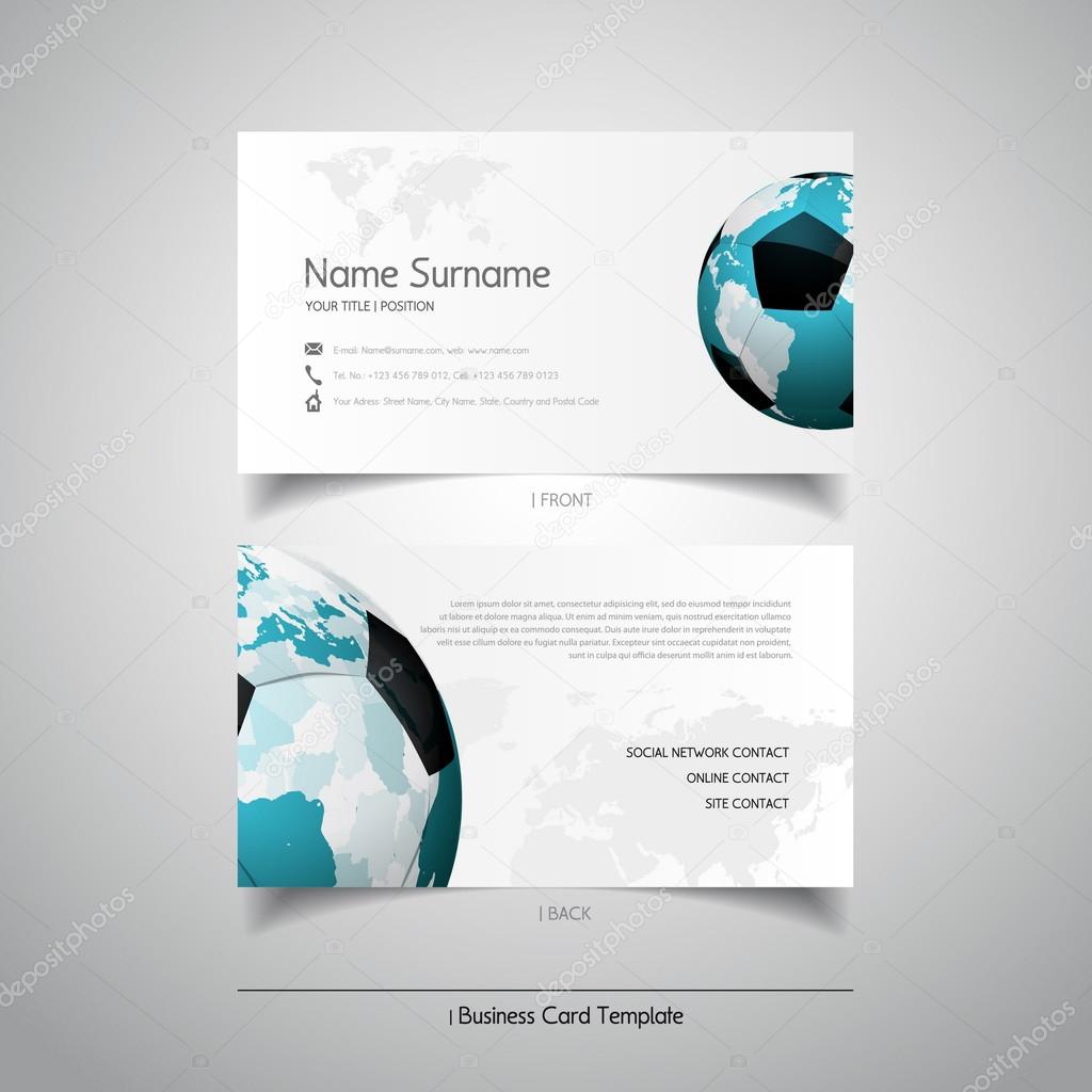 Business card template with soccer ball