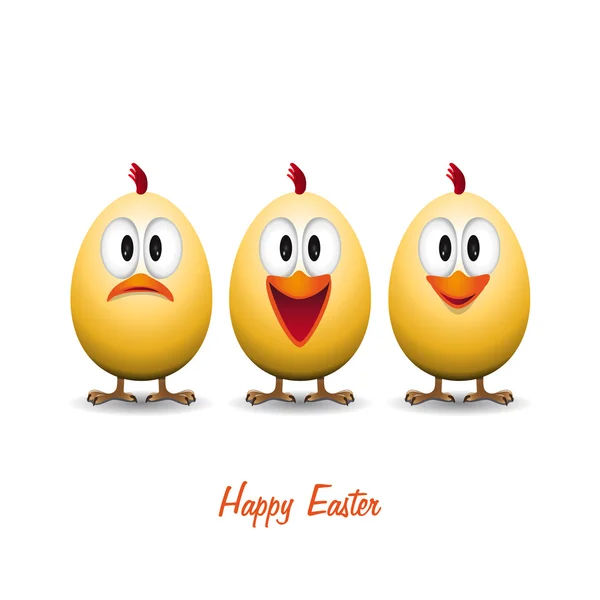 Счастливой Пасхи - Смешные куриные яйца — стоковый вектор