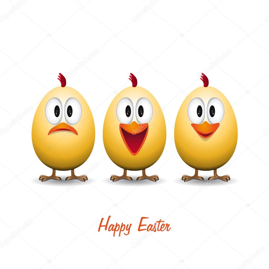 Happy easter - Funny chicken eggs