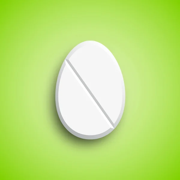 Easter medicine Pill in egg shape — Stock Vector