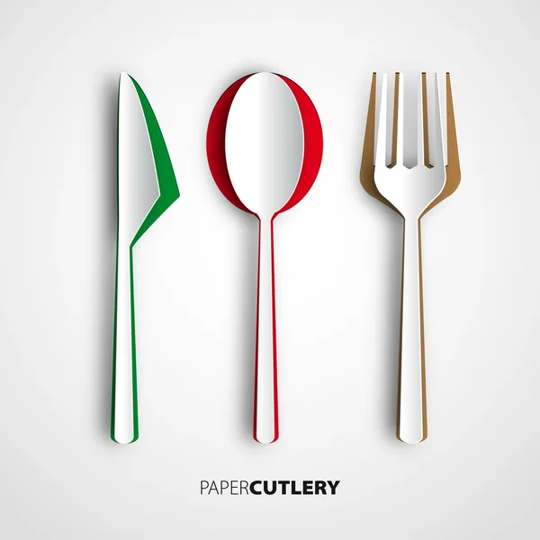 Papercut cutlery — Stock Vector