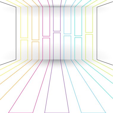 geometrik duvar ile Oda