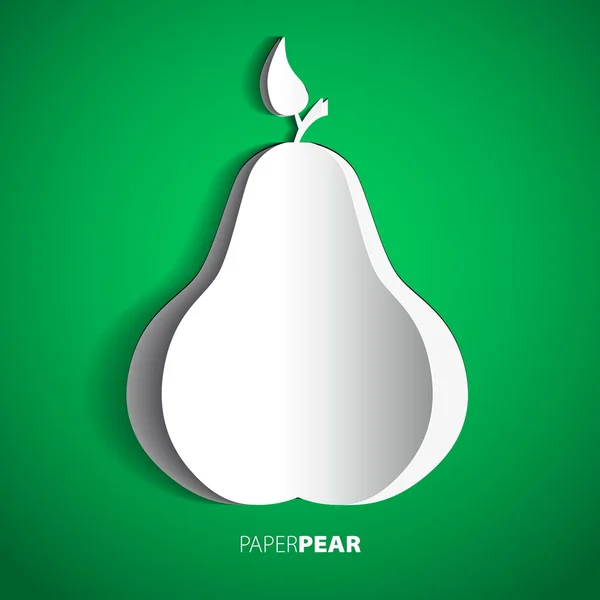 Paper pear cutout — Stock Vector