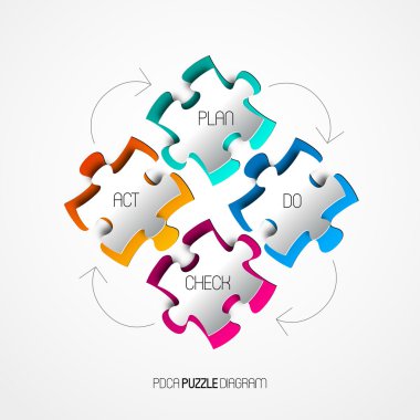 Four colorful Paper puzzle clipart