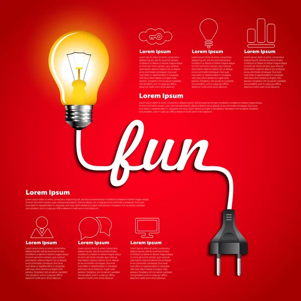 Žárovka kreativní zábava — Stockový vektor