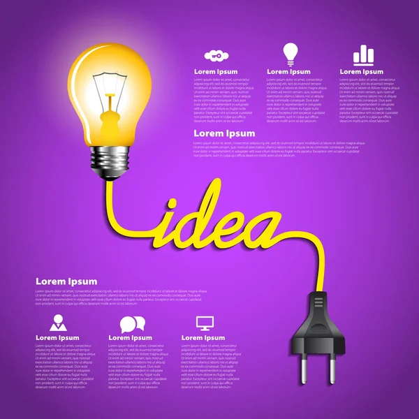 Idea de bombilla creativa — Vector de stock