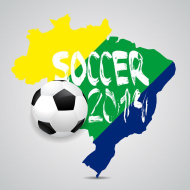 Brezilya 2014 harita ve futbol topu
