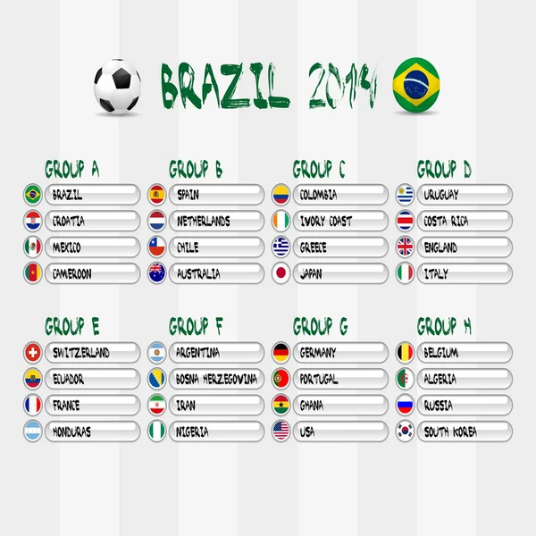 Brasil 2014 etapas de grupo — Vector de stock