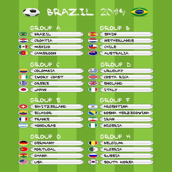 Fases do grupo Brasil 2014 — Vetor de Stock