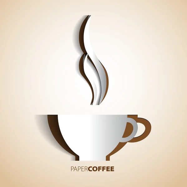 Coffee cup papercut — Stock Vector