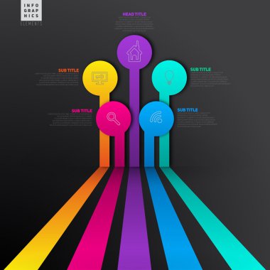Infographic şablon satırları, simgeler