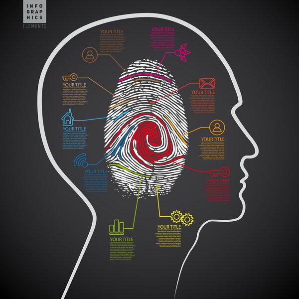 Dark  template with finger stamp