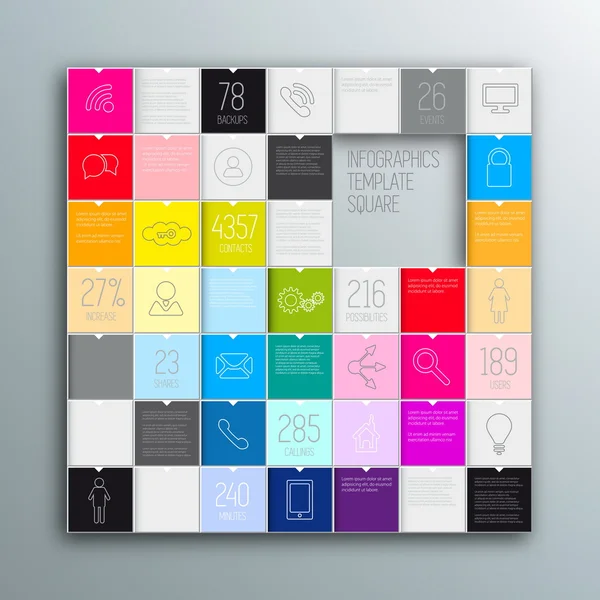 Fond de carrés colorés . — Image vectorielle
