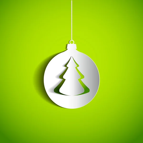 Bola de Navidad y árbol — Vector de stock