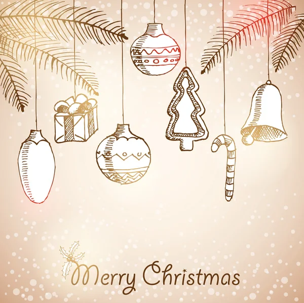 手描きのクリスマスの装飾 — ストックベクタ