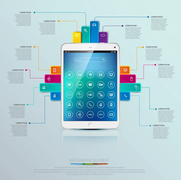 Realistiska tablet infographic — Stock vektor