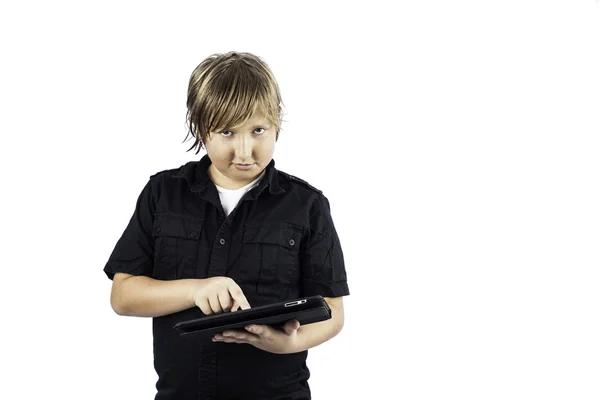 Niño en Tablet PC — Foto de Stock