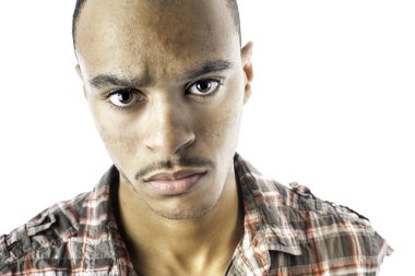 Serious looking black male