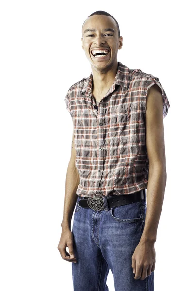 Young black male laughing — Stock Photo, Image