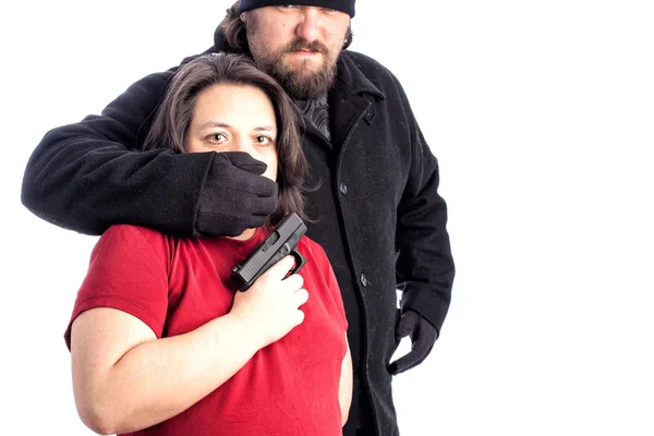 Mujer siendo agredida Imágenes de stock libres de derechos